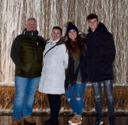 Debby Mount with her husband Tony and children.